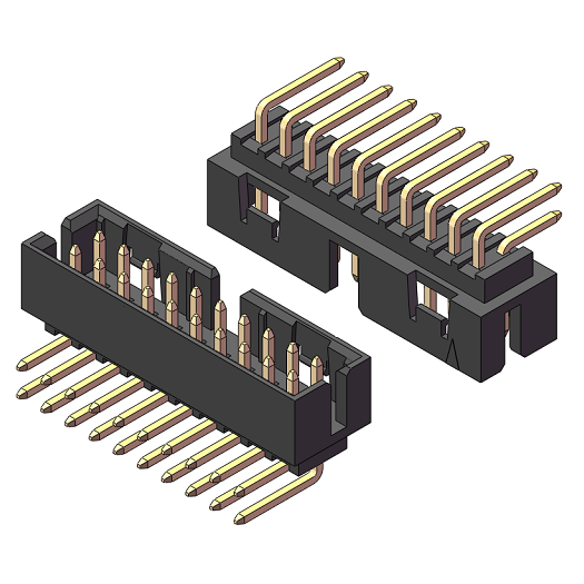 2,0-mm-Molex-Boxheader, 90°-Winkel