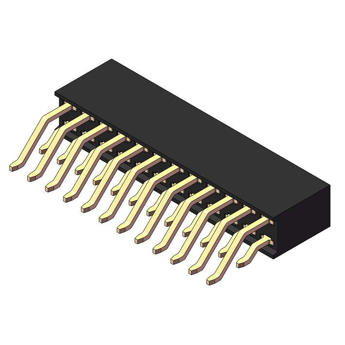 2.0mm Female Header, H=6.35, Dual Row, Horizontal SMT