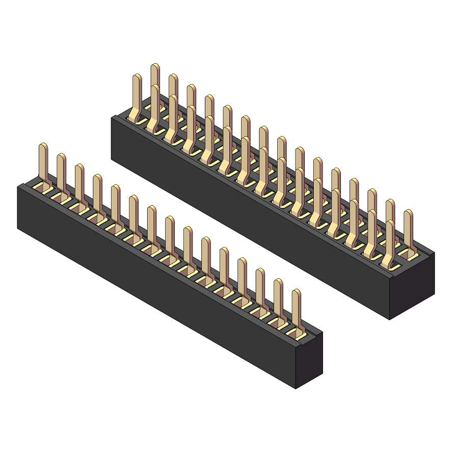 1.0mm Single Row Vertical Socket Header H=2.0mm