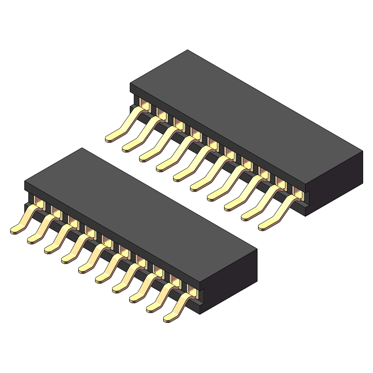 1.27mm Single Row Horizontal SMT Socket Header H=3.4/4.3mm