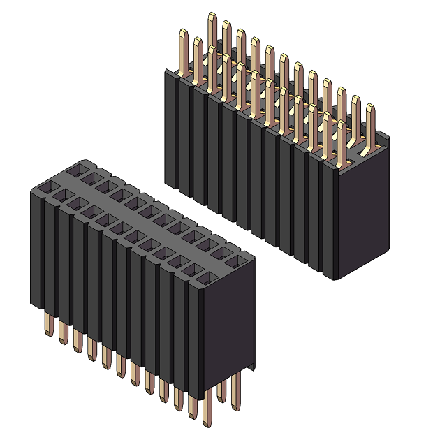 1.27mm Dual Row Vertical Socket Header H=8.5mm