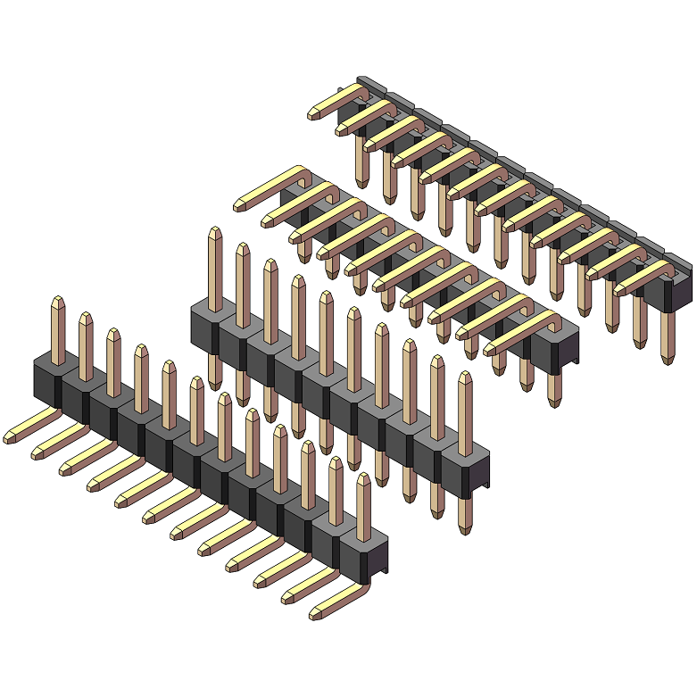 Einreihige abgewinkelte Stiftleiste 2,0 mm