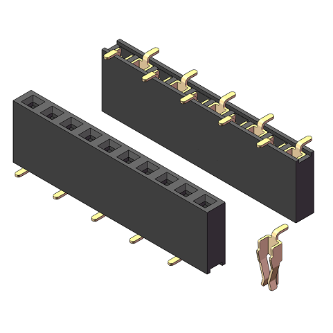 2.54mm Female Header, H=7.1, Single Row, SMT