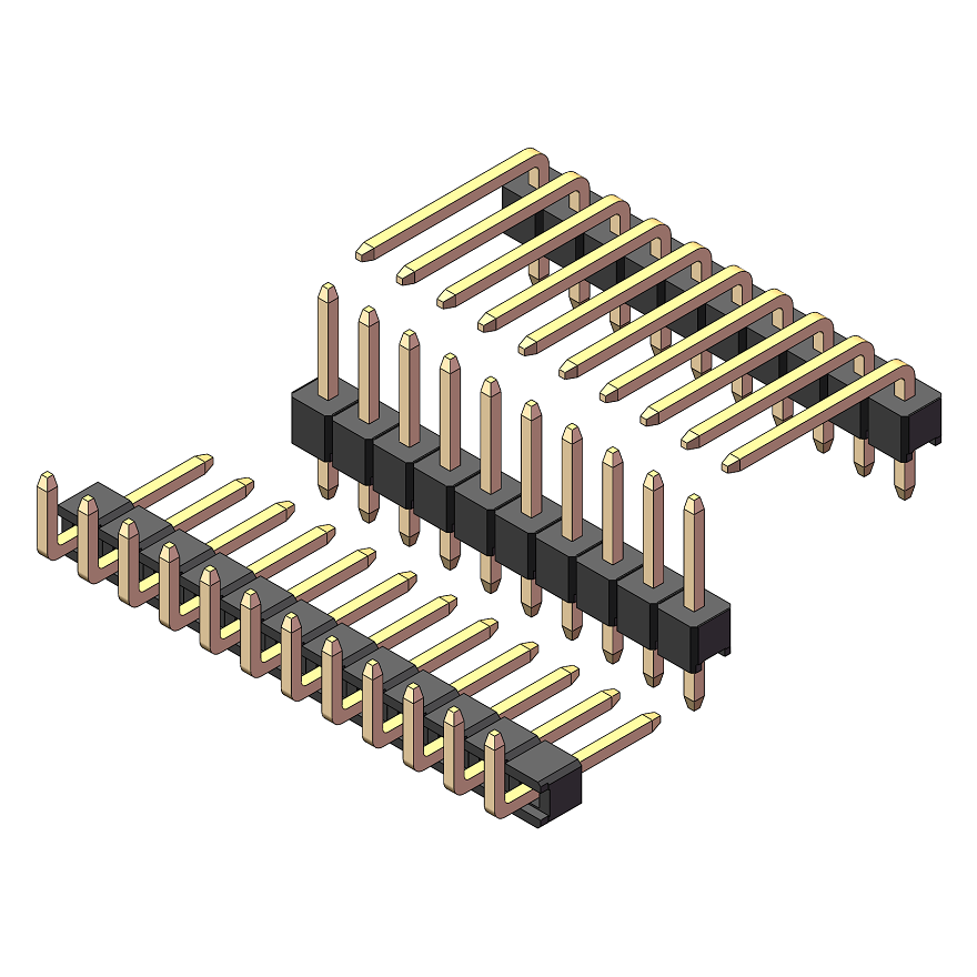 Einreihige abgewinkelte Stiftleiste 2,54 mm