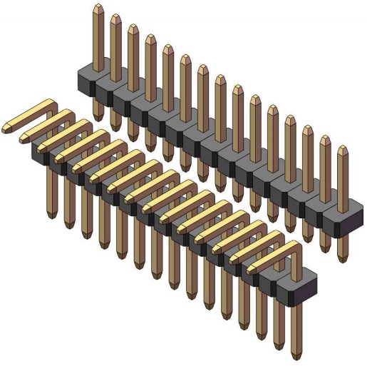 Einreihige senkrechte Stiftleiste 1,27 mm