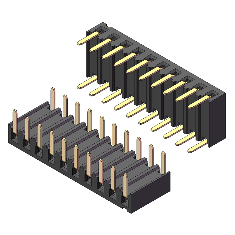 2.54mm Female Header, H=8.1, Single Row, Dual-side Insertion