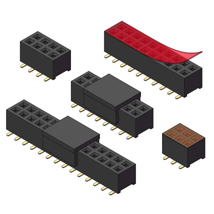 2.0mm Female Header, H=4.0/4.3/4.6, Dual Row, SMT