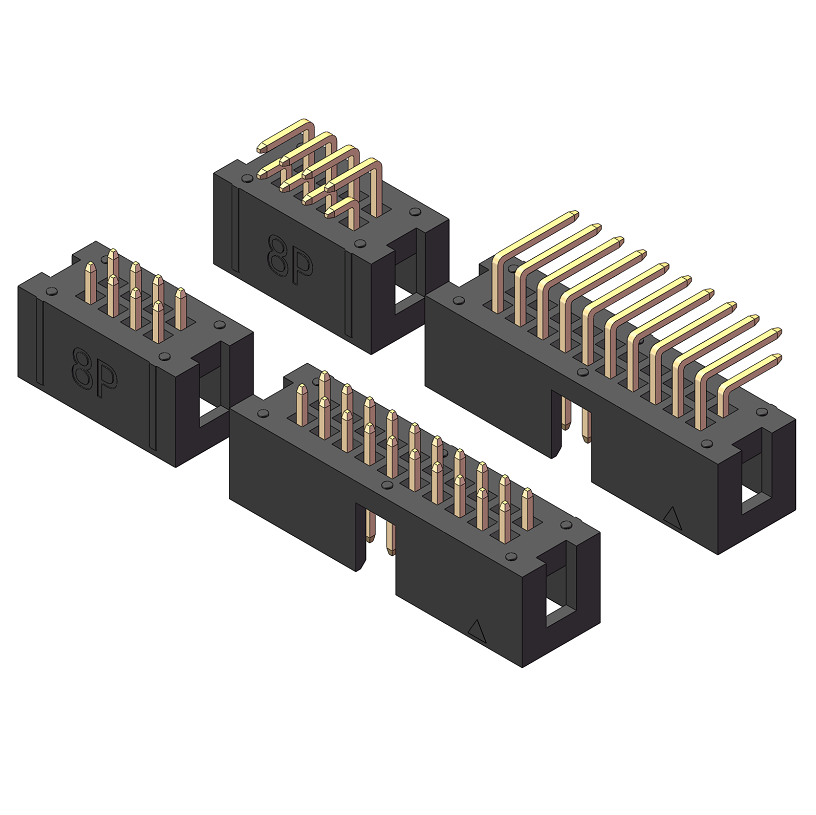 2,54-mm-Boxheader, 90°-Winkel
