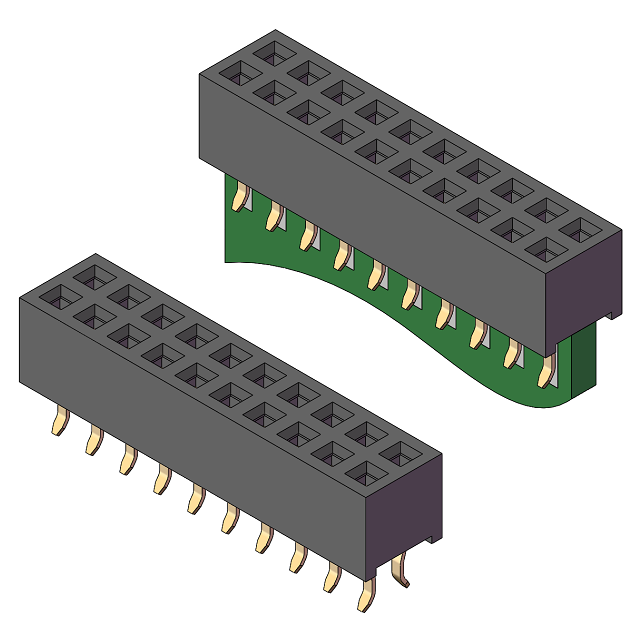 2.0mm Female Header, H=4.0/4.3/4.6, Dual Row, Clamp Type