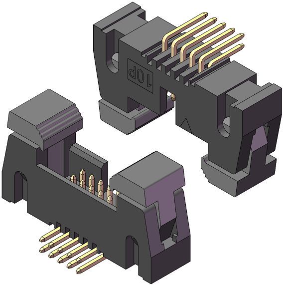 1.27mm Winkelstecker mit Auswerfer (90°)