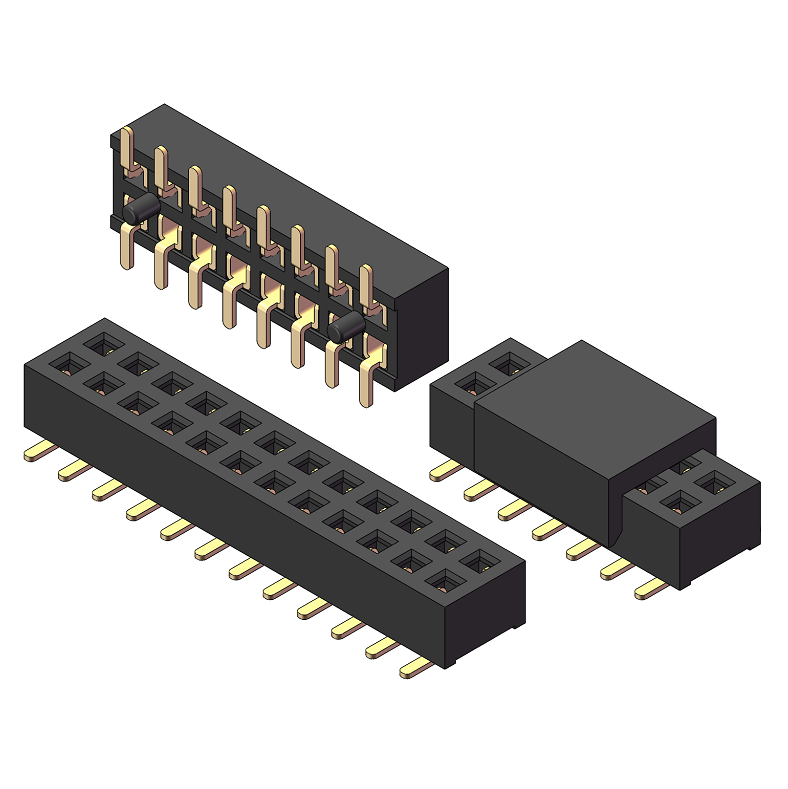 1.27mm Dual Row SMT Socket Header H=2.0mm