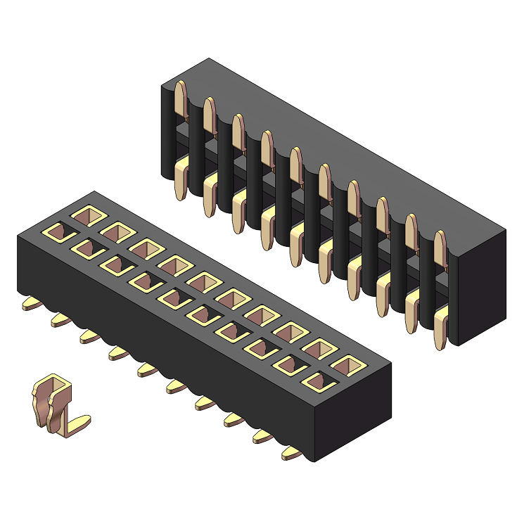 1.27mm Dual Row Bottom-entry SMT Socket Header H=2.15mm