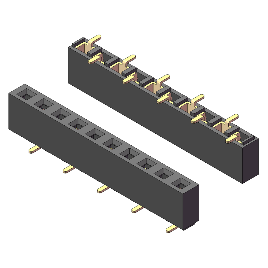 2.54mm Female Header, H=5.0, Single Row, SMT