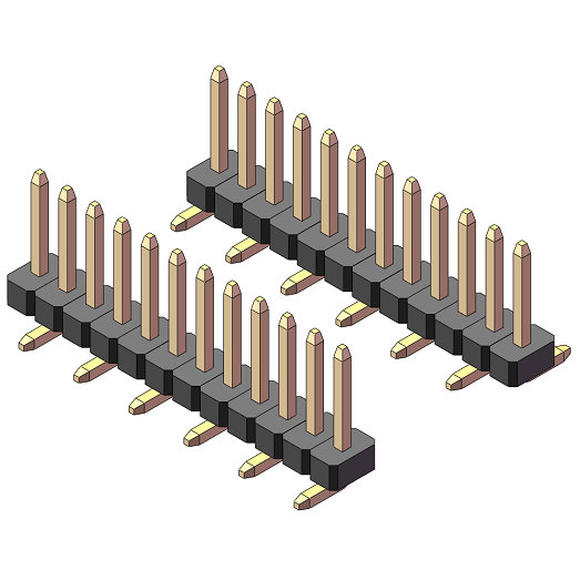Einreihige Stiftleiste 1,27 mm SMT (Oberflächenmontage)