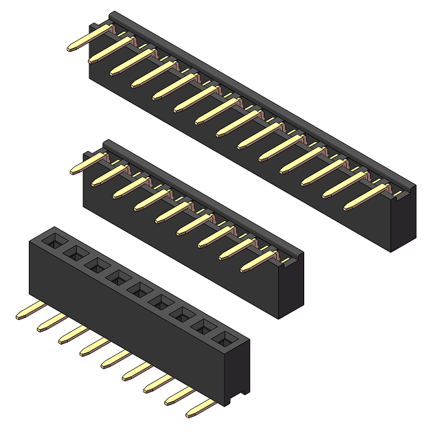 2.0mm Single Row Right-angle Socket Header H=4.0/4.3/4.6mm