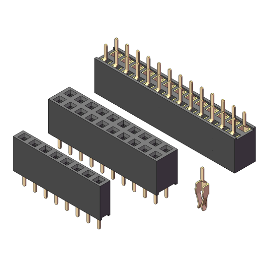 2.54mm Female Header, H=7.1, Single Row, U-Type, 180° Vertical Mount