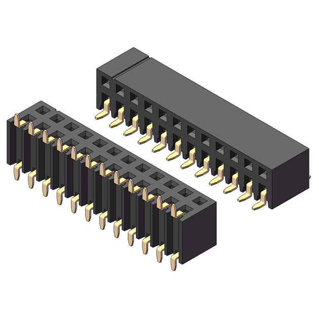 2.0mm Female Header, H=5.2, Dual Row, Dual-side Insertion SMT