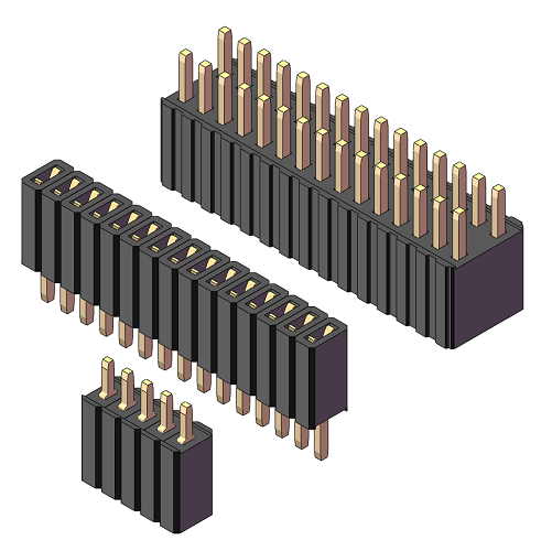 1.27mm Single Row Vertical Socket Header H=4.6mm