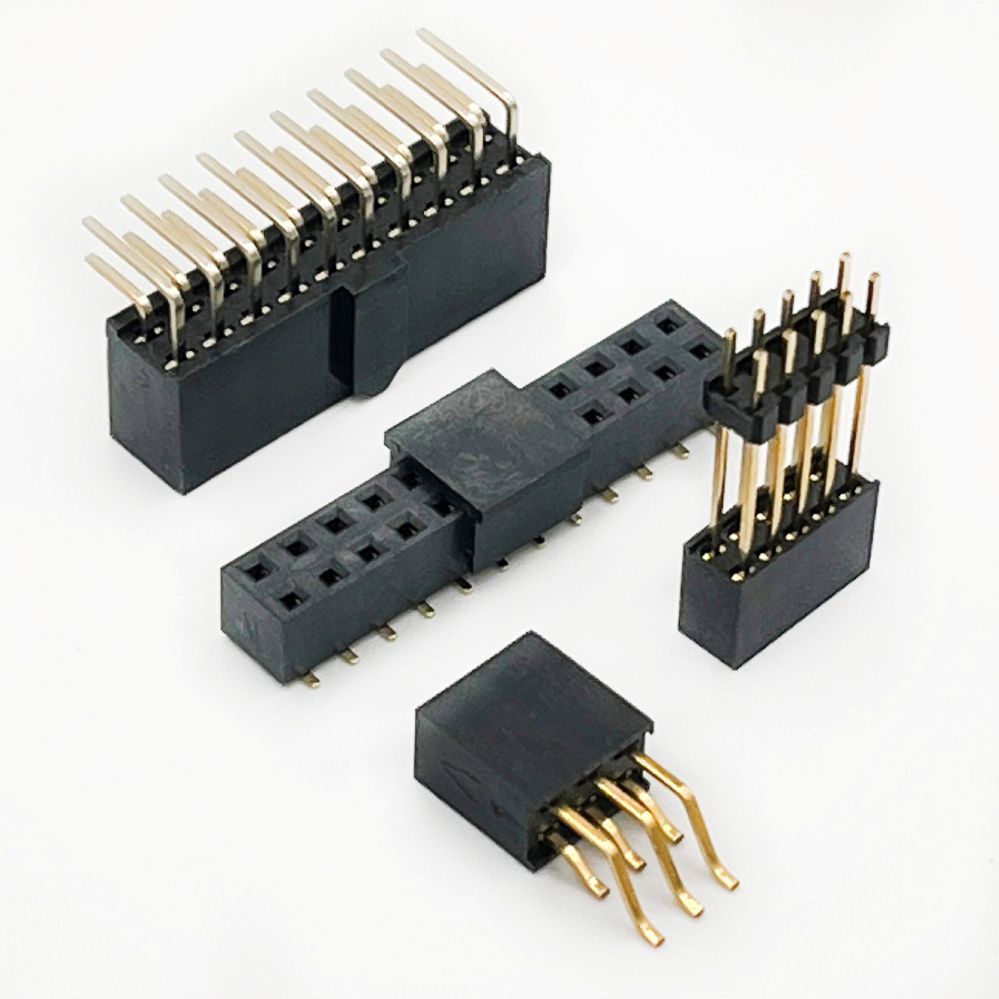 Weiblicher Header-Steckverbinder, zuverlässige und langlebige PCB-Verbindung, erhältlich in Einzel- und Doppelreihen, weit verbreitet in elektronischen Geräten, Industrieanwendungen und Automatisierungssystemen