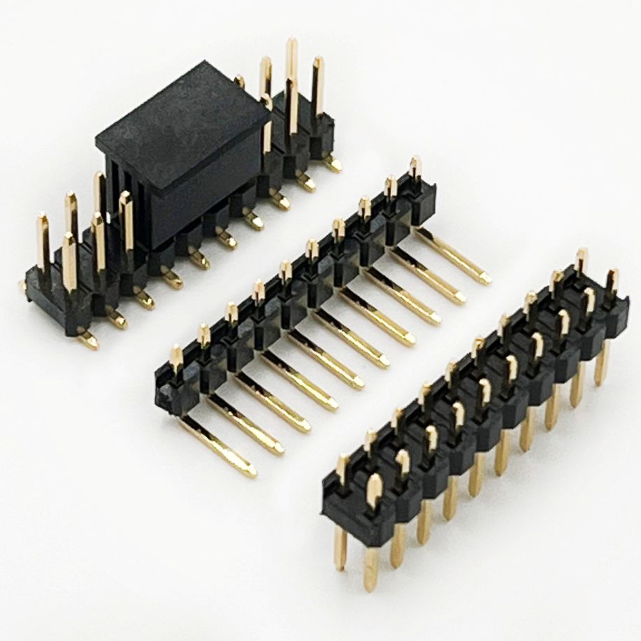 Pin-Header-Steckverbinder, langlebig und zuverlässig für PCB-Verbindungen, erhältlich in Einzel- und Doppelreihen, verwendet in elektronischen Geräten, Industrieanwendungen und Automatisierungssystemen